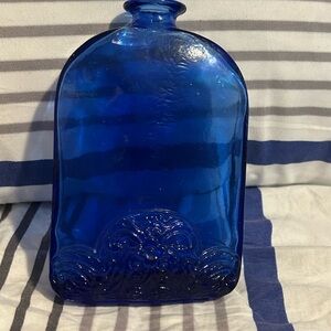 Blue Glass Decorative Bottle